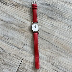Classico Retro Watch Red Black White Bold Oval Minimalist Funky
